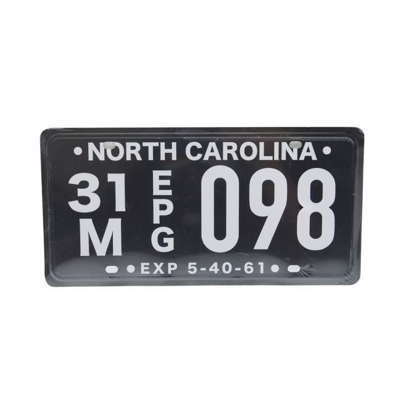 Steel Sign Number Plate North Carolina